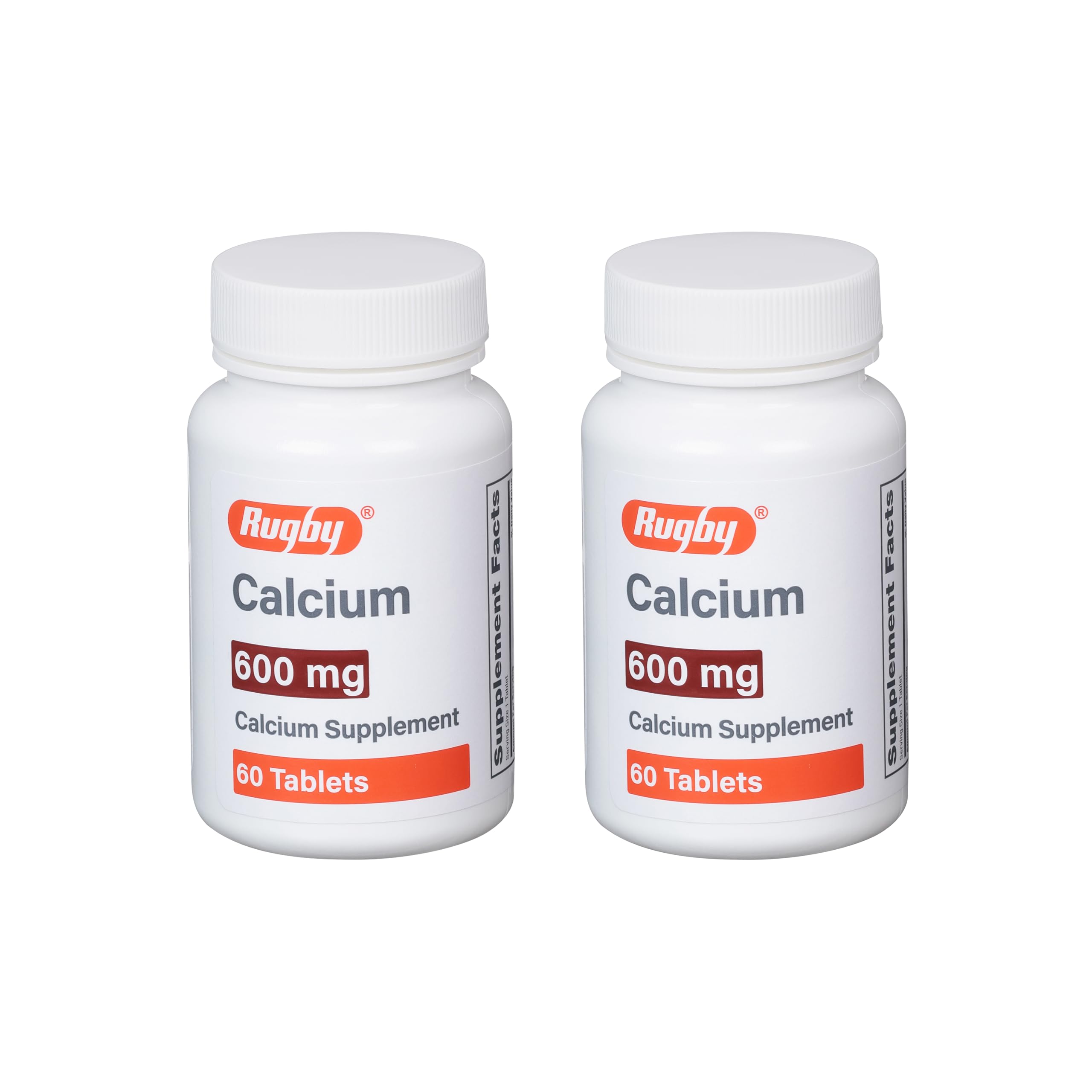 RUGBY LABORATORIES emballage de 60 tablettes calcium 600 mg, complément quotidien pratique.