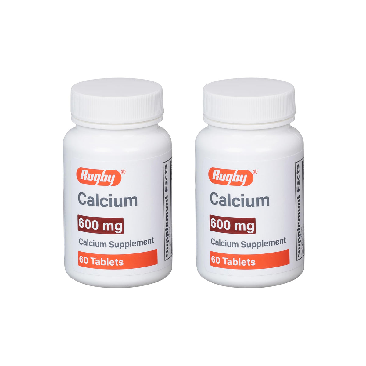 RUGBY LABORATORIES emballage de 60 tablettes calcium 600 mg, complément quotidien pratique.
