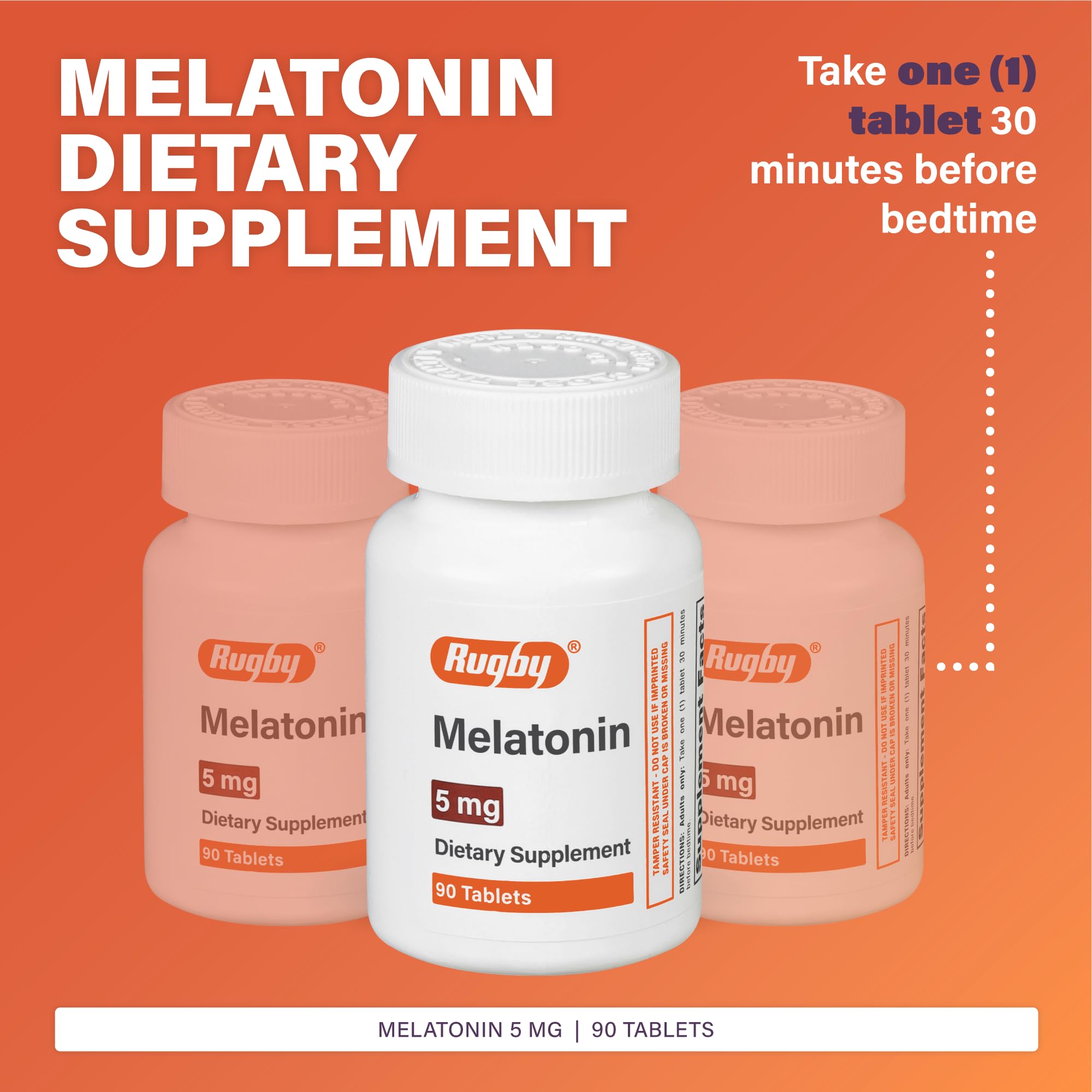 Tablette Melatonine 5 mg Rugby en gros plan, dosage simple avant le coucher.