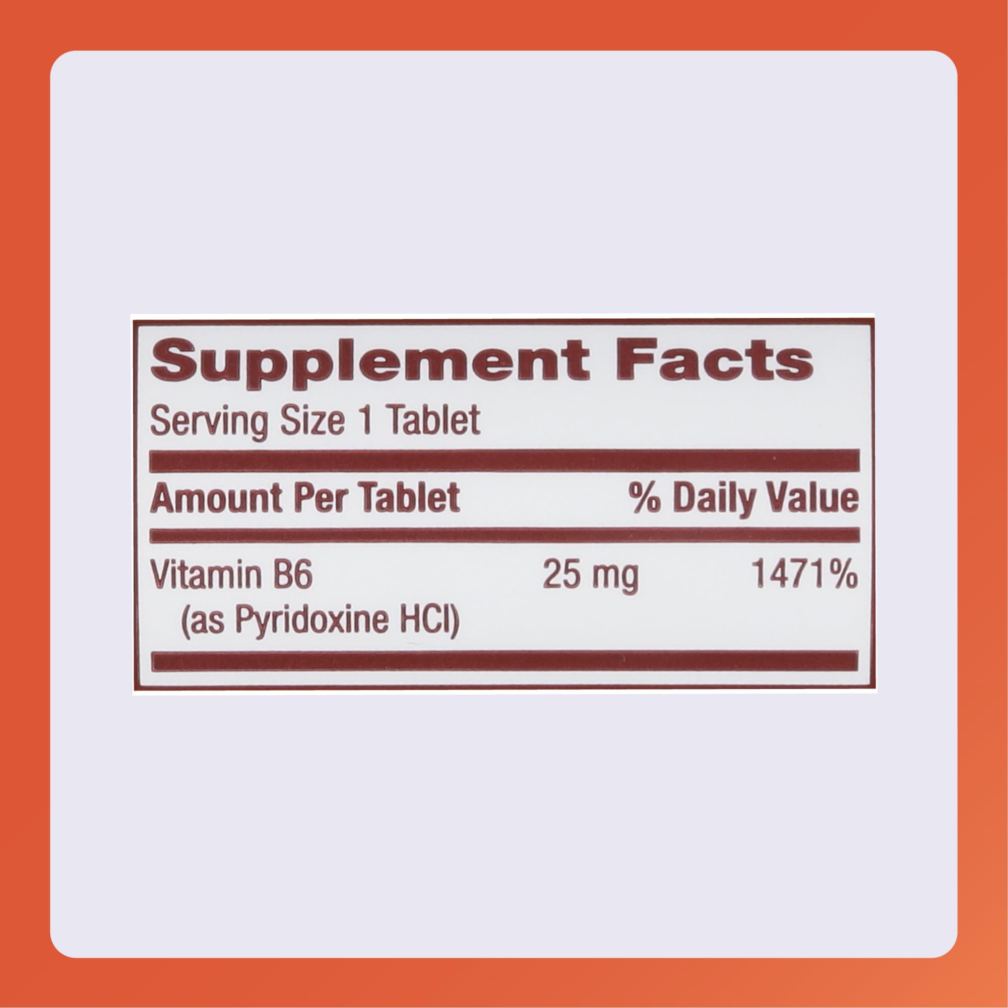 Rugby Laboratories vitamine B6 – étiquette claire et informations fiables.