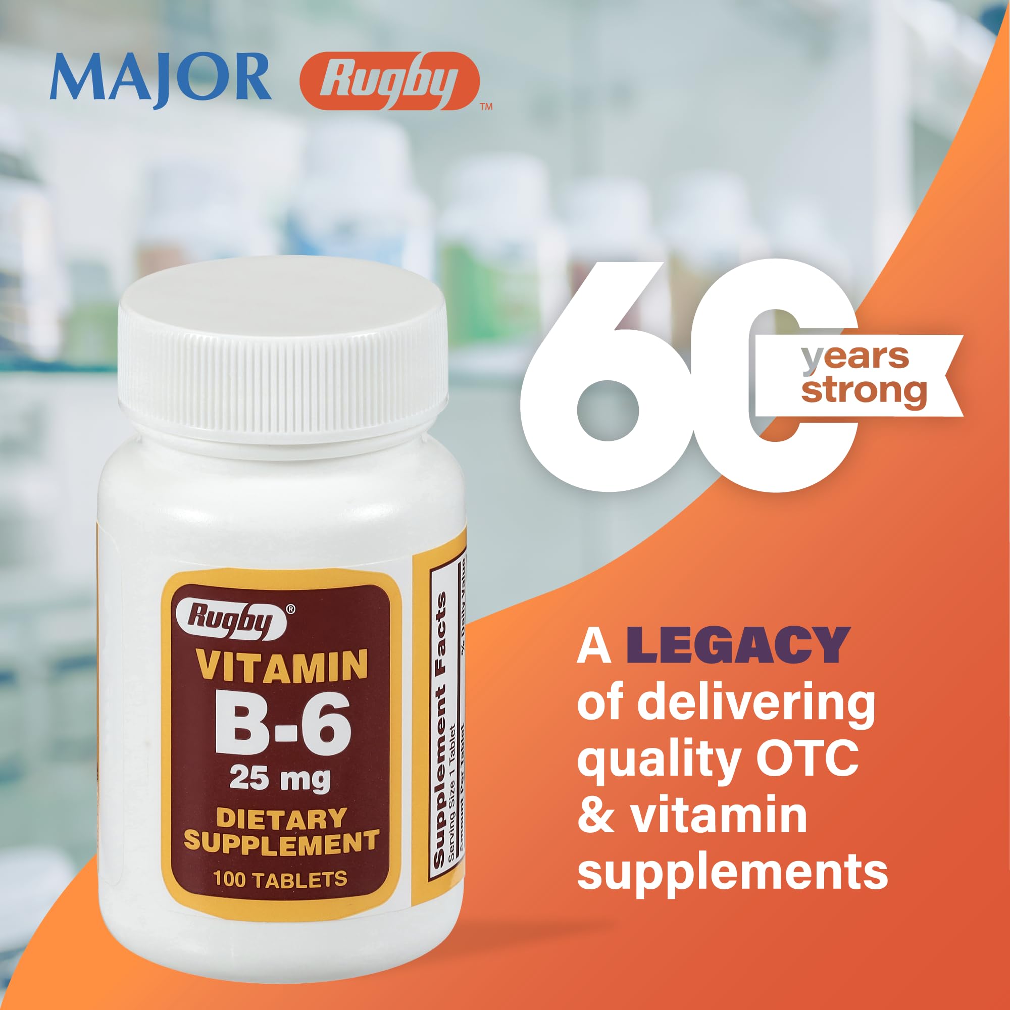 Rugby Laboratories vitamine B6 – rayon pharmacie, disponible facilement.