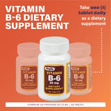 Rugby Laboratories vitamine B6 – tablettes 25 mg faciles à prendre.