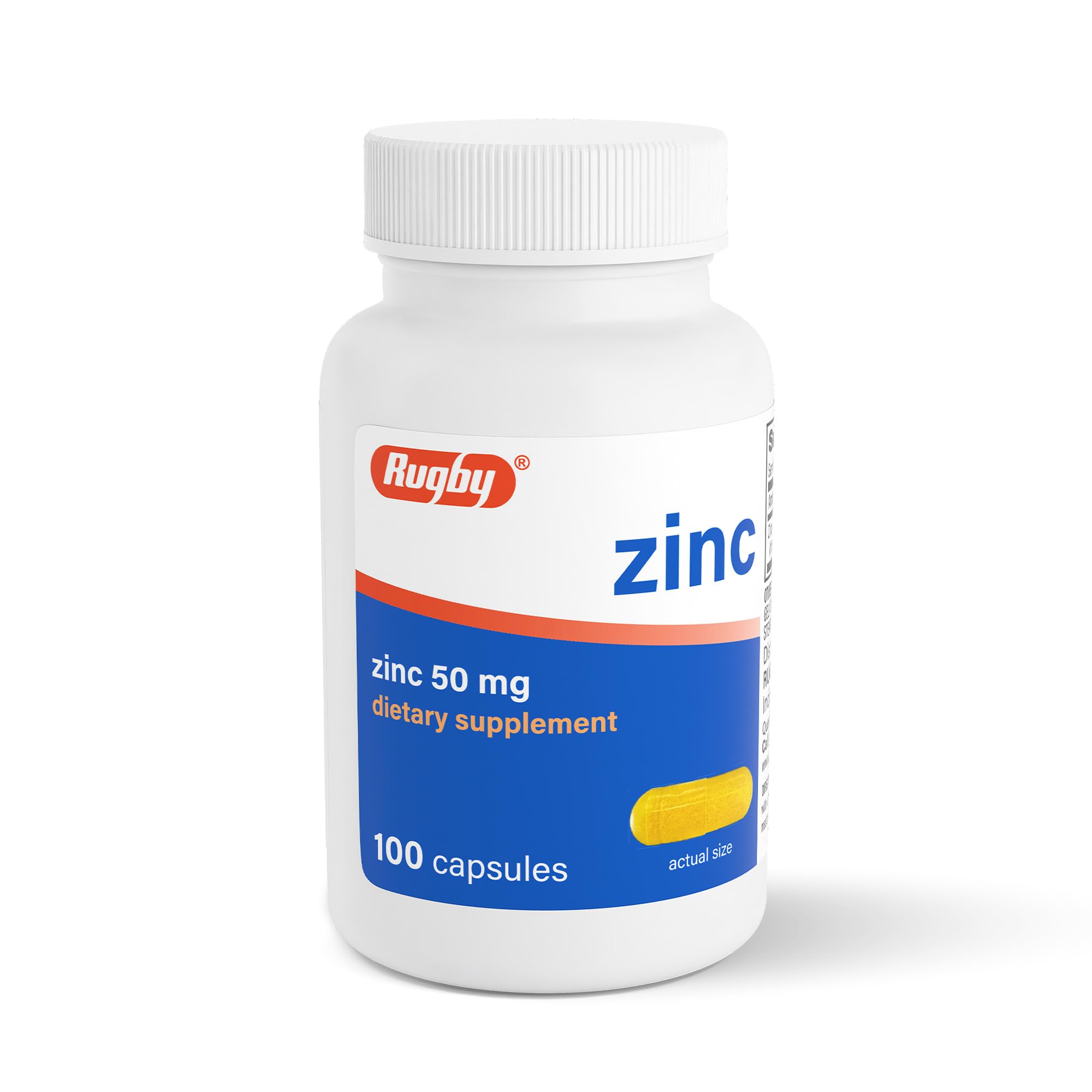 Rugby Laboratories Zinc 50 mg - bouteille pratique pour une utilisation quotidienne.