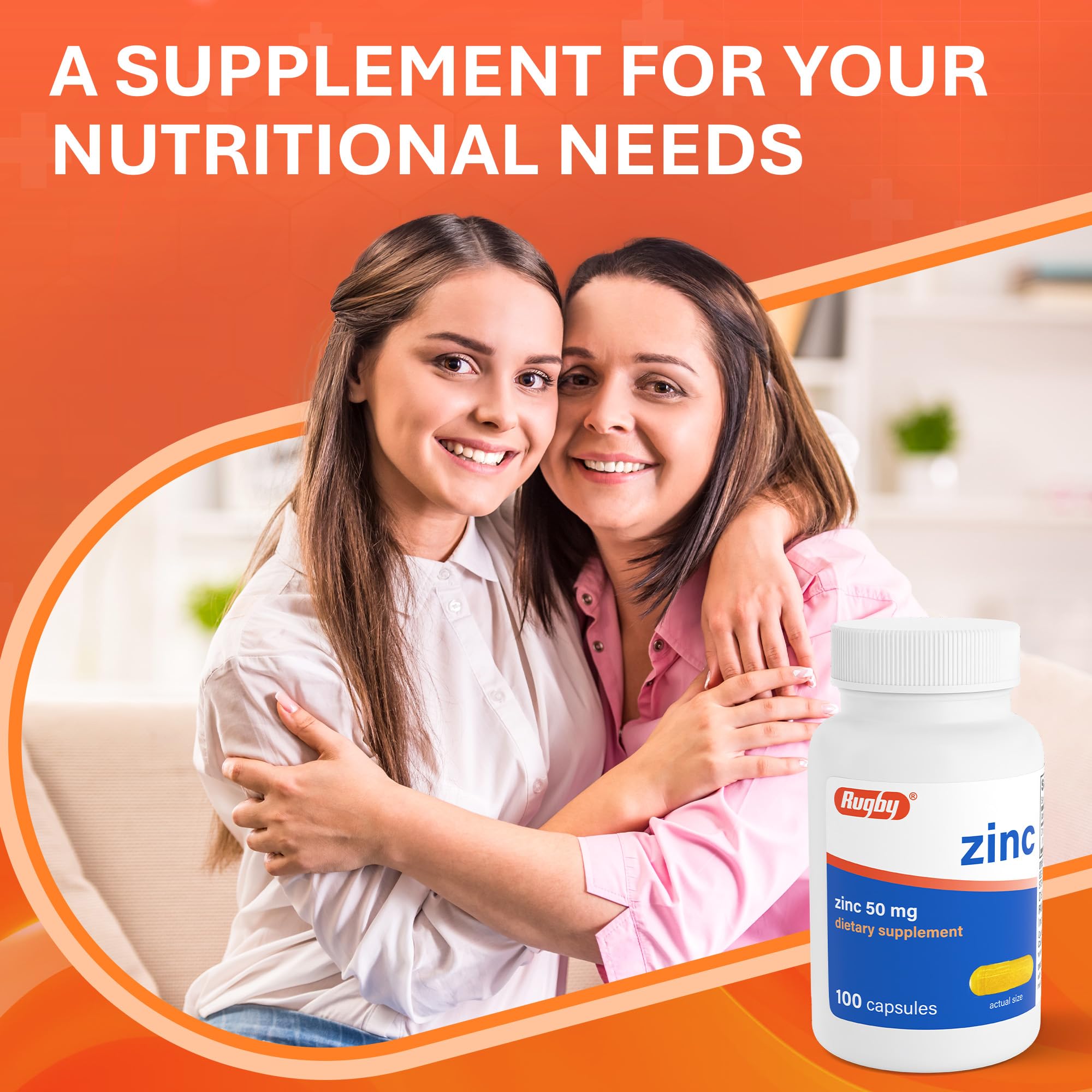 Rugby Laboratories Zinc 50 mg - emballage pratique pour le voyage.