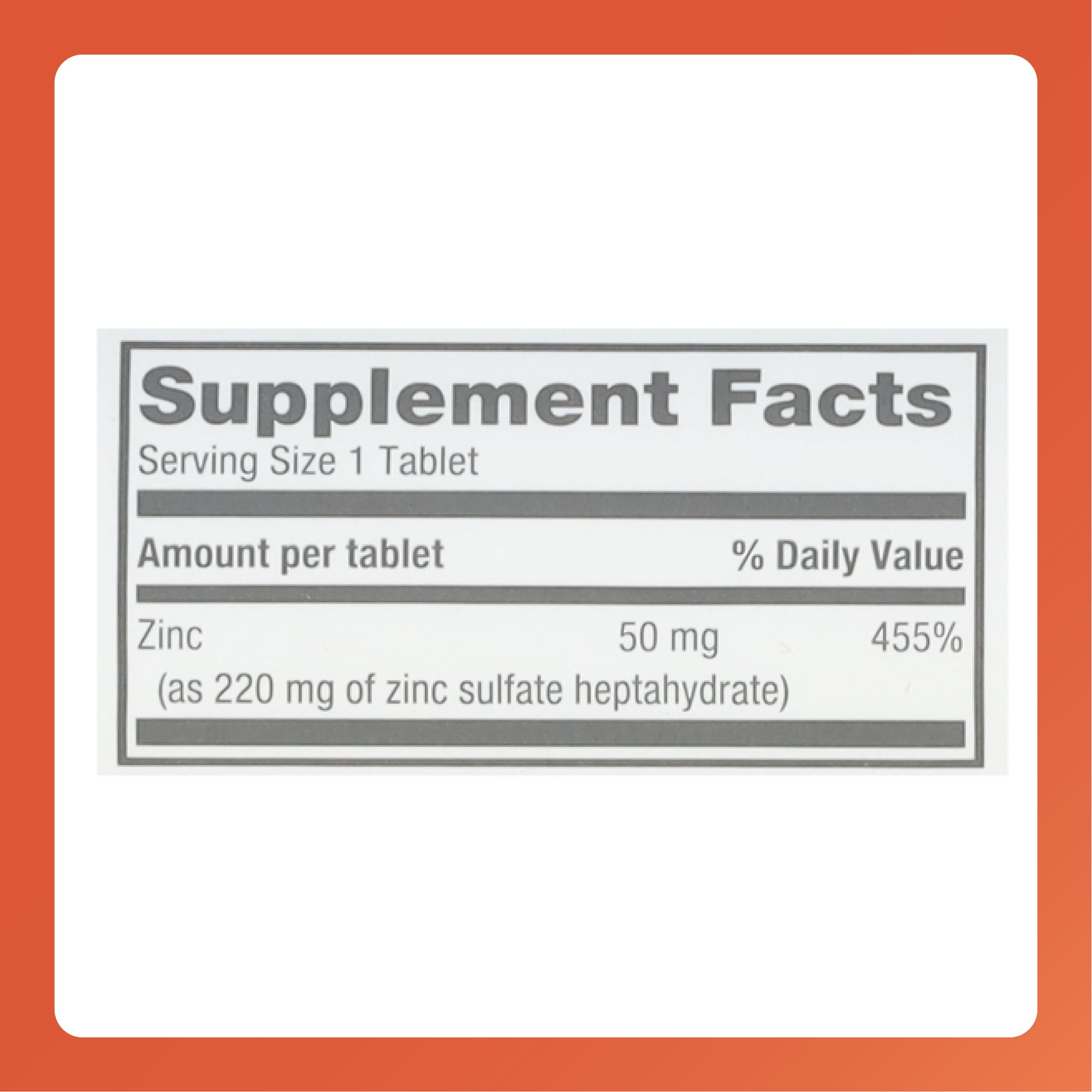 RUGBY LABORATORIES tablettes zinc sulfate 220 mg – formulation sans allergènes connus