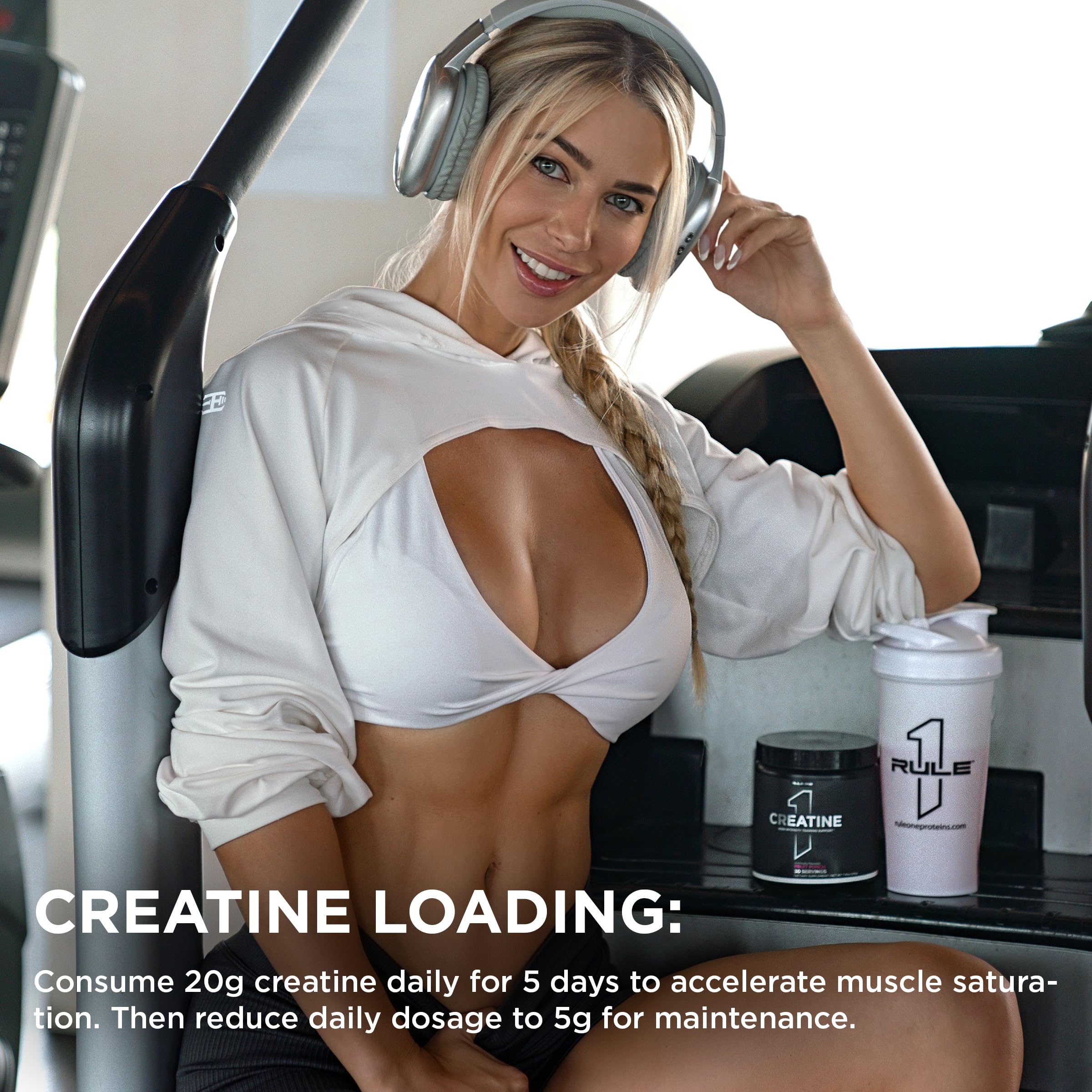 Rule 1 Creatine Poudre usage quotidien, simple à mélanger avant l’entraînement.