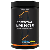 Rule 1 Essential Amino 9, bouteille bleu framboise citronnade, hydratation efficace après l'entraînement