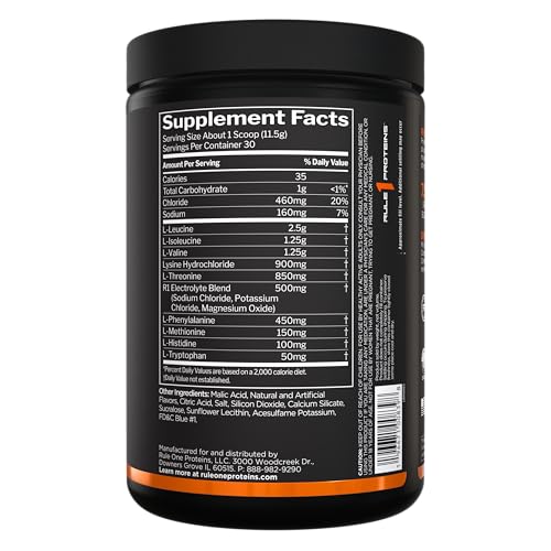 Rule 1 Essential Amino 9, poudre prête à mélanger dans un verre