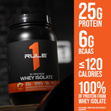 Texture légère et mélange parfait avec lait ou eau froide Rule 1 R1 Protein Whey Isolate.