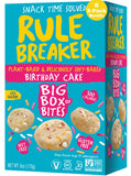 Rule Breaker biscuits végan sans gluten en boîte anniversaire, parfait pour un goûter festif.