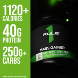 Rule1 Mass Gainer: calories élevées pour soutenir la prise de masse lors des séances.