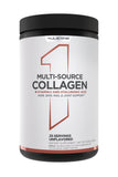 Rule1 Multi-Source Collagen : bouteille et poudre prête à ajouter pour cheveux et peau.