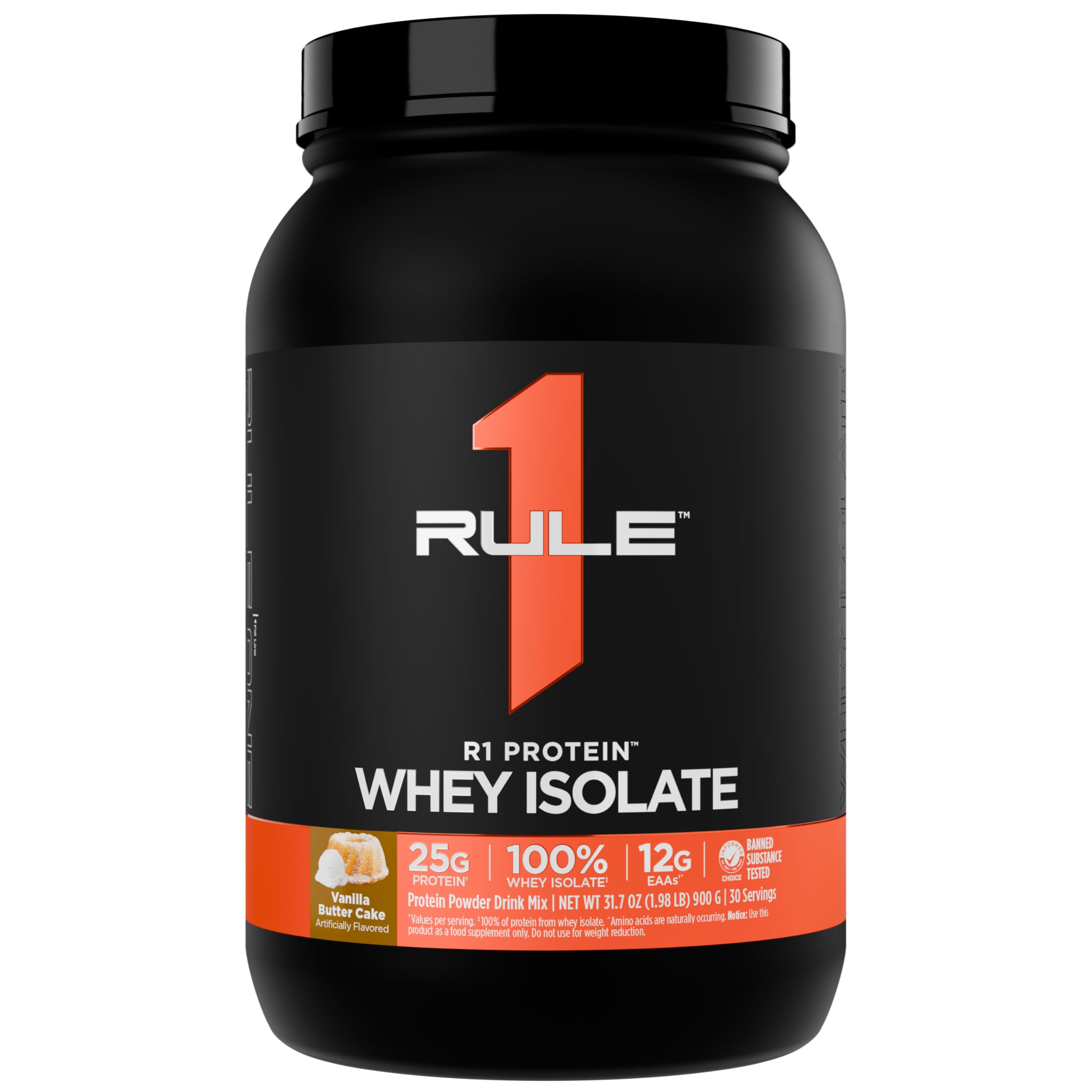 Rule 1 Proteins R1 Whey Isolate en bouteille prête à mélanger pour shake protéiné.