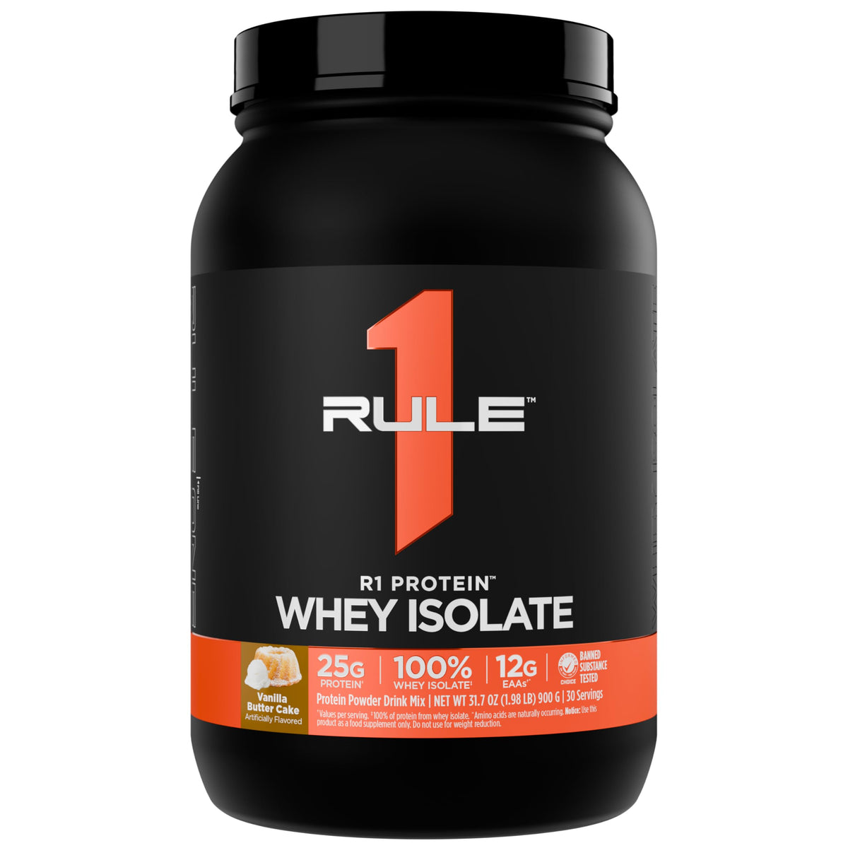 Rule 1 Proteins R1 Whey Isolate en bouteille prête à mélanger pour shake protéiné.