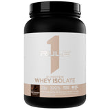 Rule 1 Proteins Whey Isolate – goût chocolat noir, boisson protéinée après l’entraînement.