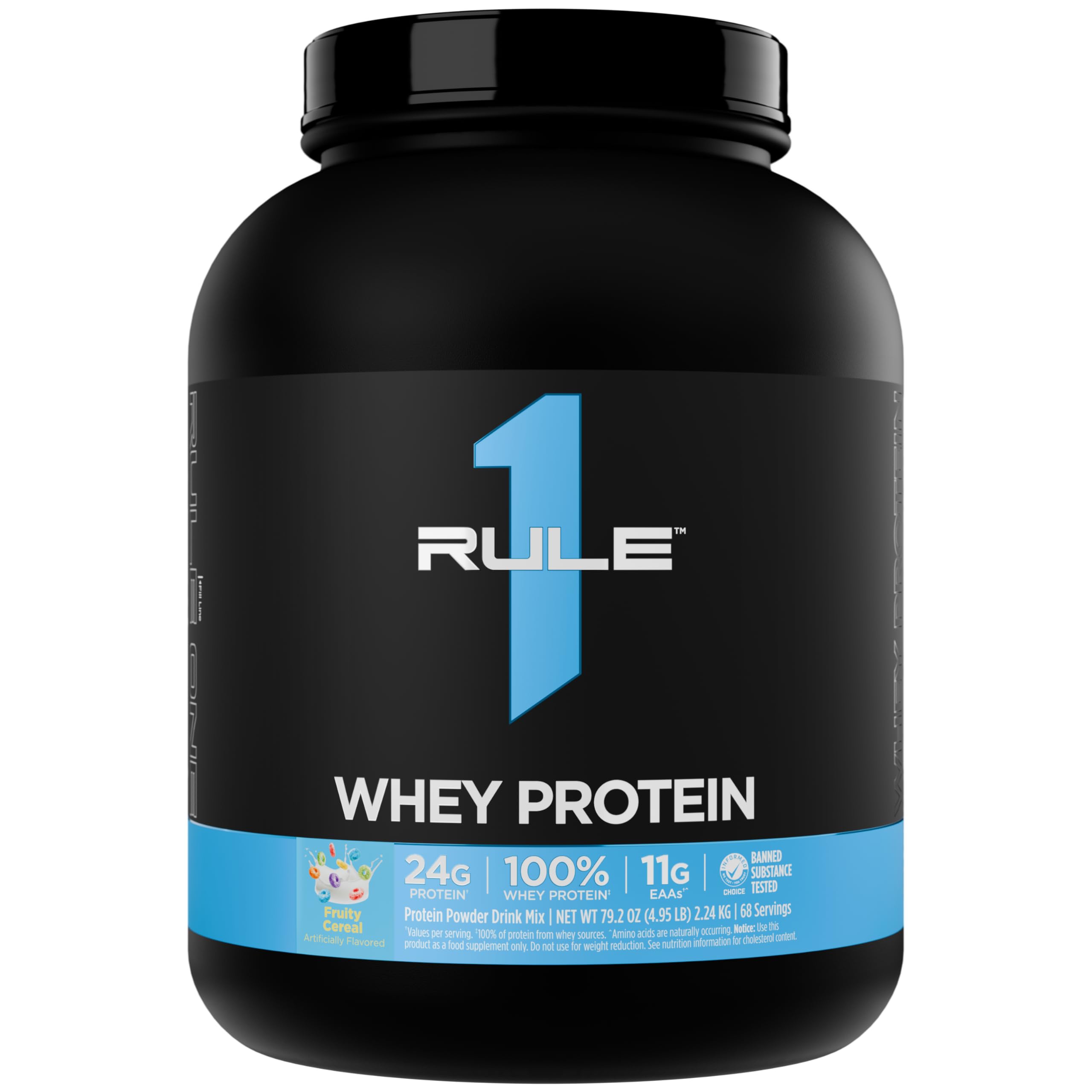 Rule 1 Whey Protein emballage 5 lb Fruity Cereal, protéine rapide et pratique