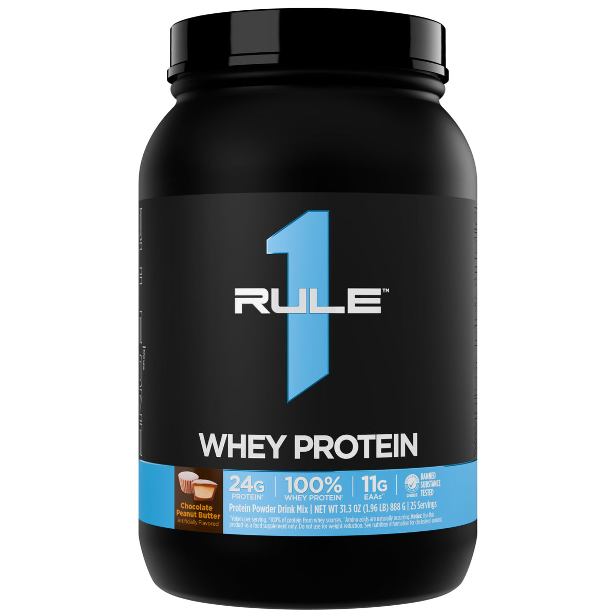 Rule 1 Whey Protéine doseur et poudre prête au mélange, prêt à l’emploi
