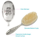 Brosse RUMIUSE surface miroir argentée, toucher lisse et agréable.
