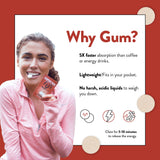 RUN GUM cannelle, détail d'absorption sublinguale rapide.