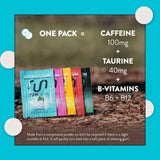 Ingrédients Run Gum: taurine et vitamines pour la concentration.