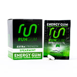 Run Gum menthe verte, boîte 12 paquets, énergie durable pour la journée