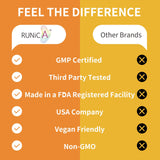 RUNICA végétalien sans gluten: adapté à un mode de vie végétalien et sans gluten.