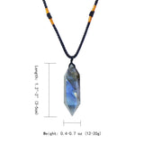 Pendentif Labradorite Runyangshi avec 6 chakras, accessoire élégant et harmonisant.