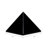 Pyramide Runyangshi obsidienne noire 4x4 cm, angle énergie, idéale pour méditation et mise au calme.