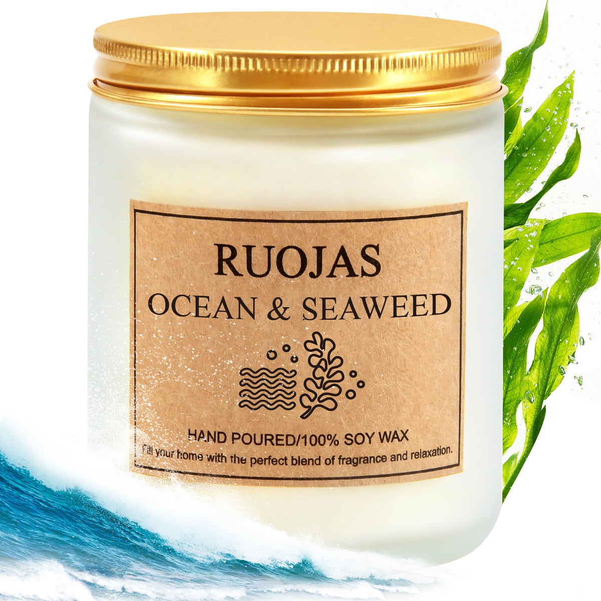 RUOJAS bougie mer et algue pour spa à domicile.