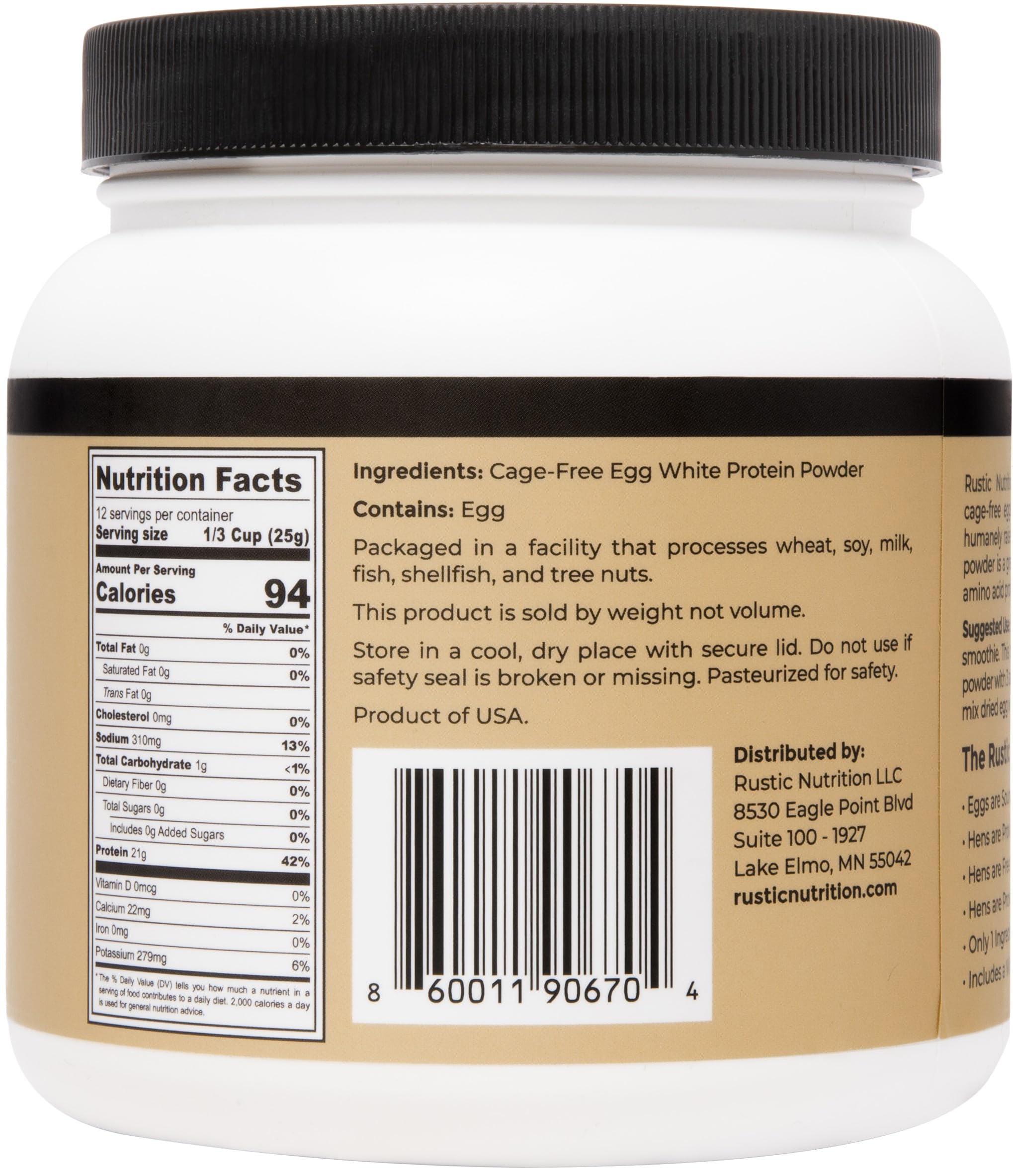 Rustic Nutrition préparation avec eau chaude, substitution légère des œufs.