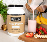 Rustic Nutrition whey protéine doseur poudre facile à mesurer pour shakes rapides et précis.