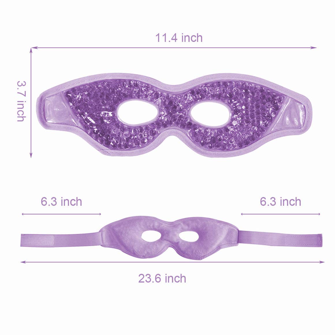 Écrin et accessoires du masque yeux gel Ruzzut pour le rangement.