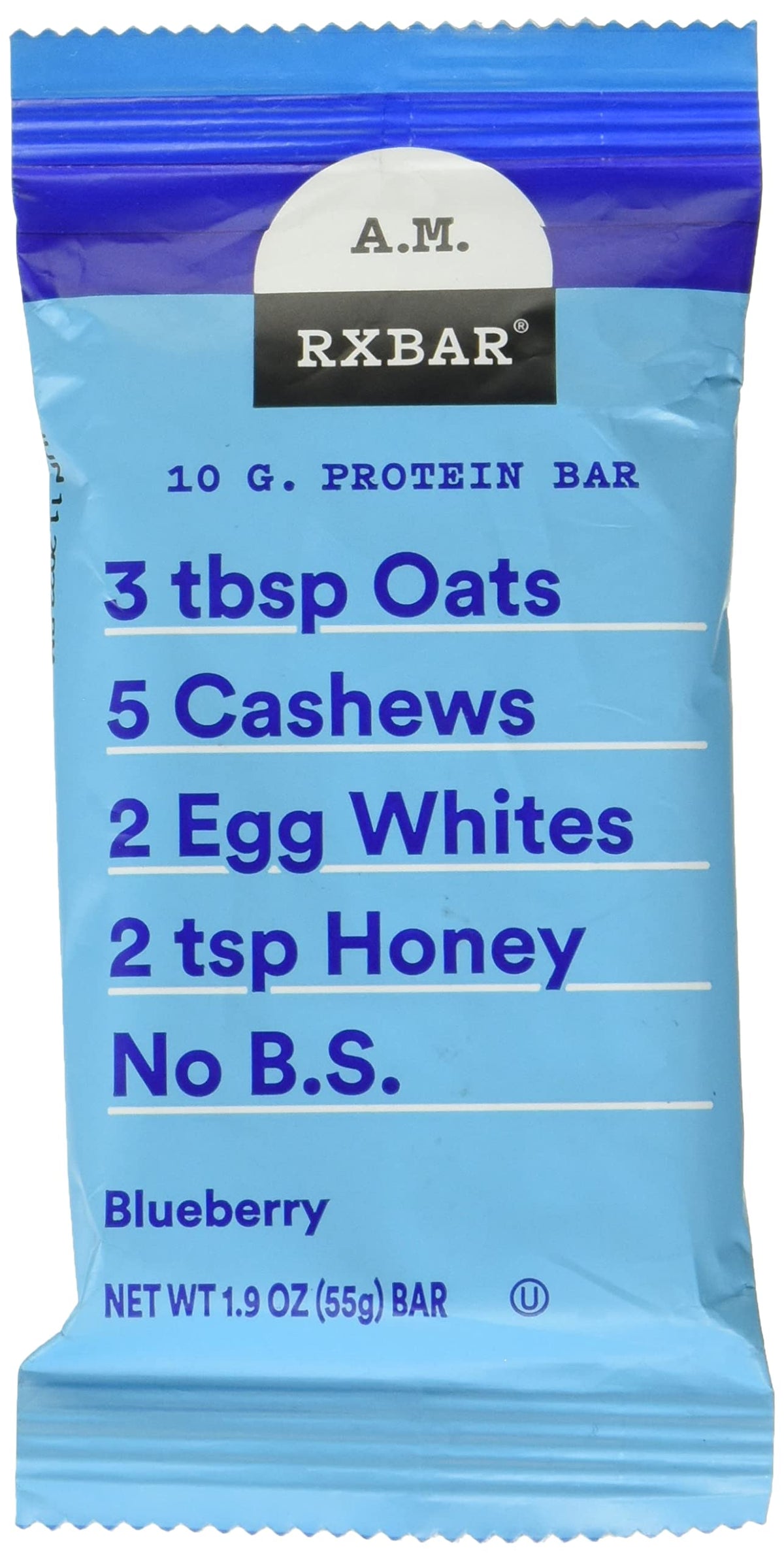 RXBAR Barre Protéinée Bleuets — emballage pratique pour le matin.