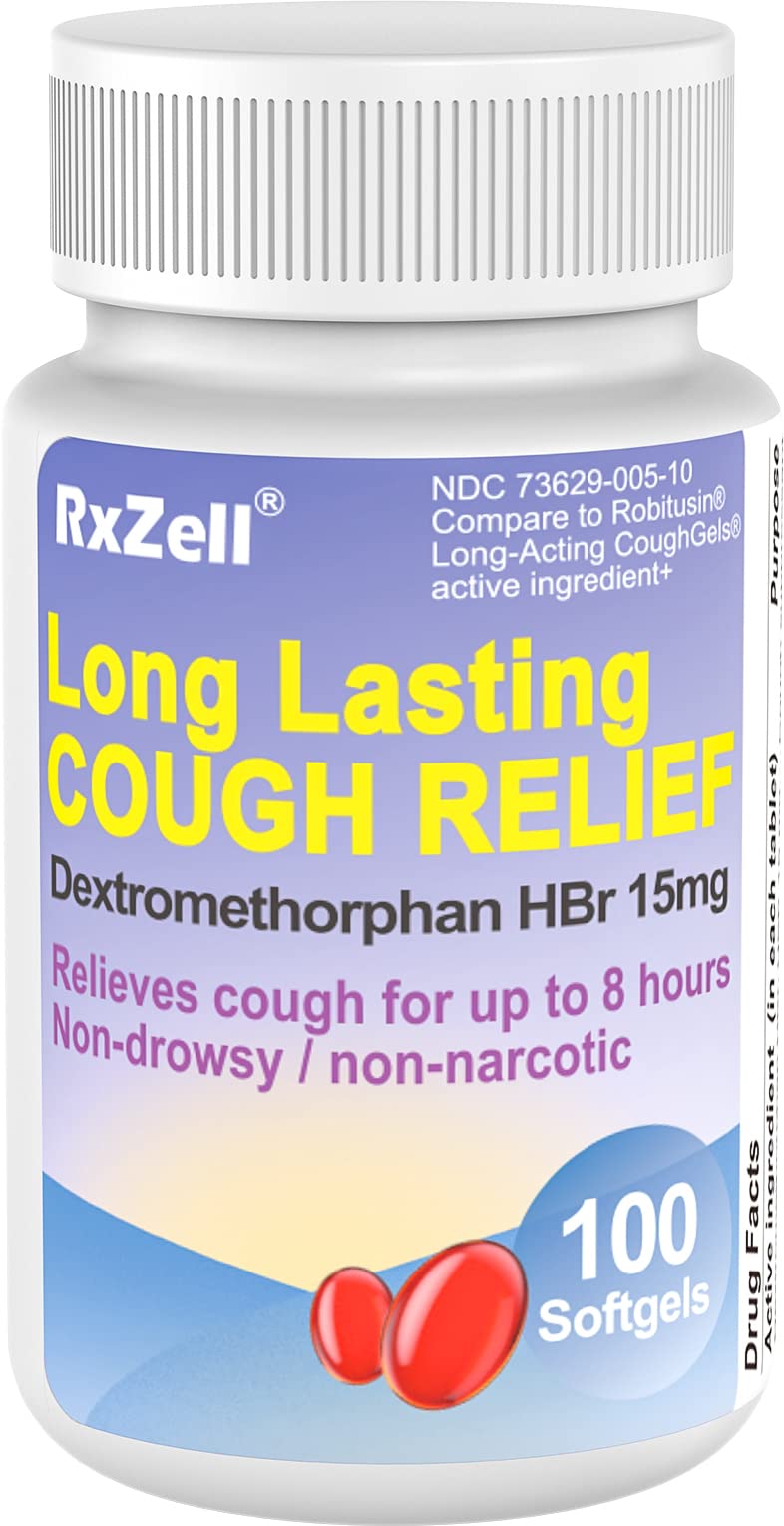 RXZELL bouteille-relief-toux softgel 8h, soutien discret.