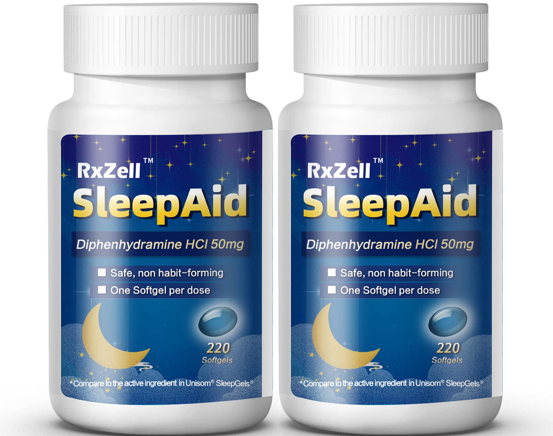 RXZELL gélules-sommeil-50mg faciles à avaler, pour un repos nocturne plus profond.