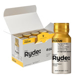 Ryde Focus Shot en bouteille orange, saveur naturelle, pour rester concentré pendant les tâches.