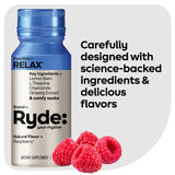 Ryde Relax Shot camomille, associée au ginseng pour le bien‑être.