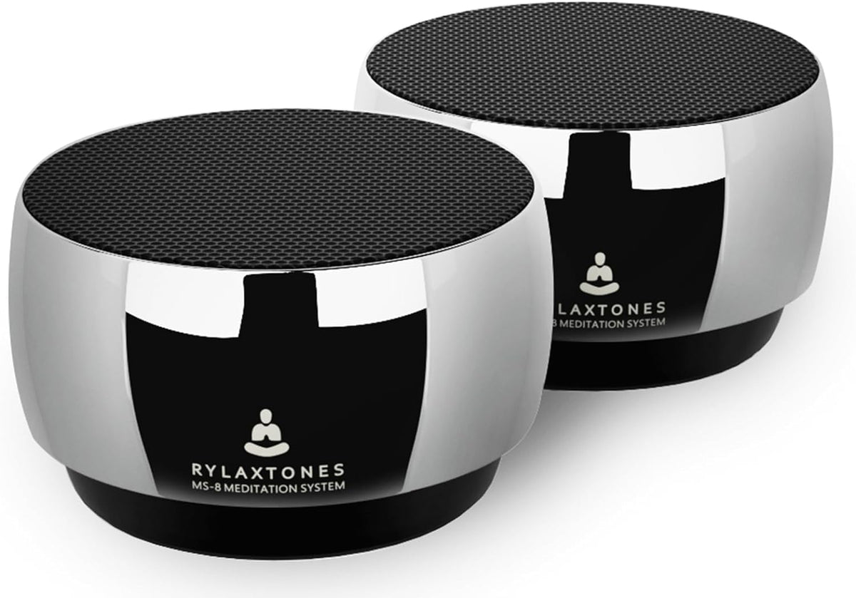 Système Rylaxtones avec bol tibétain électronique pour méditation immersive.