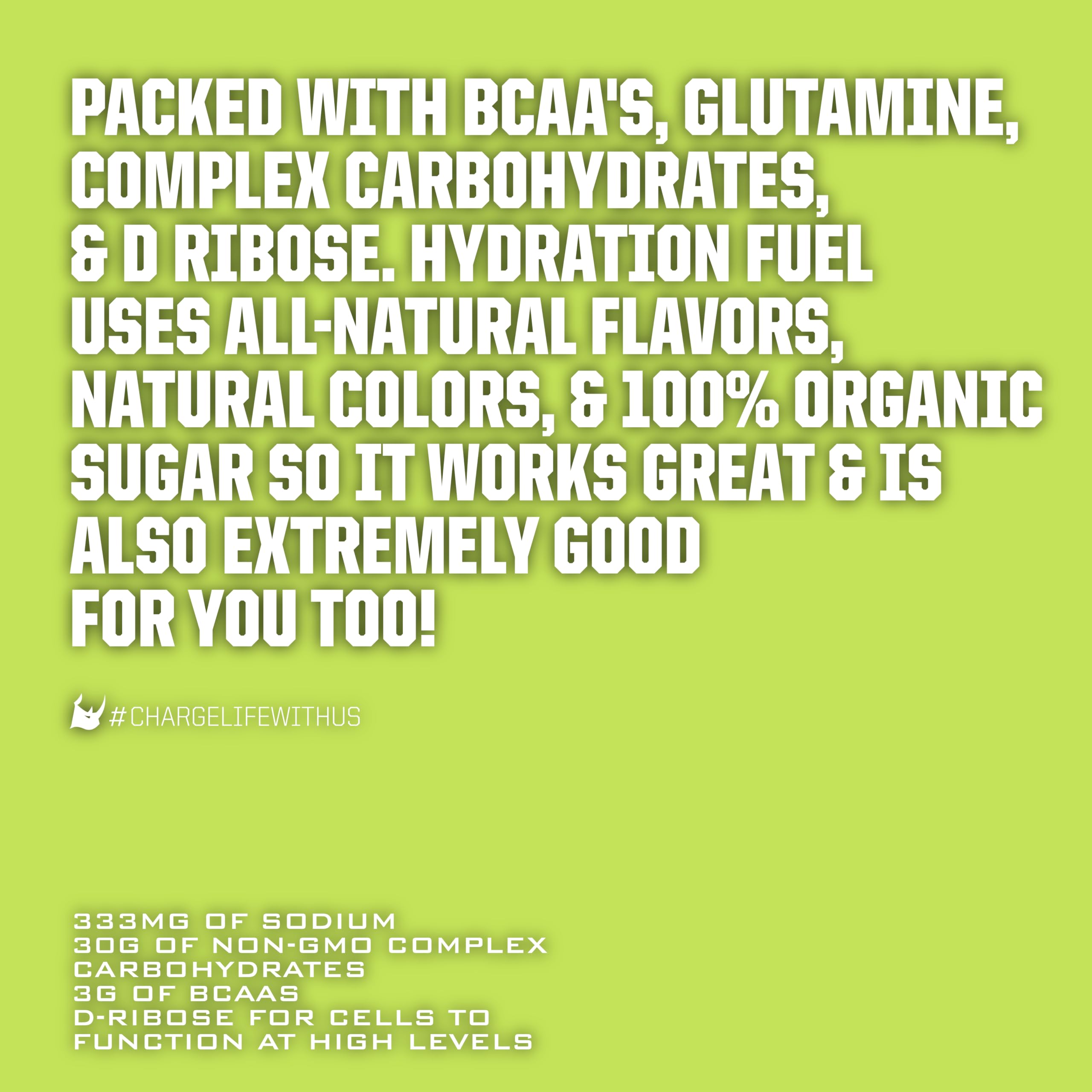 Étiquette nutritionnelle de Ryno Power Hydration Fuel, sans gluten.