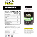 Ryno Power Motivation emballage capsules vegetales faciles à emporter.