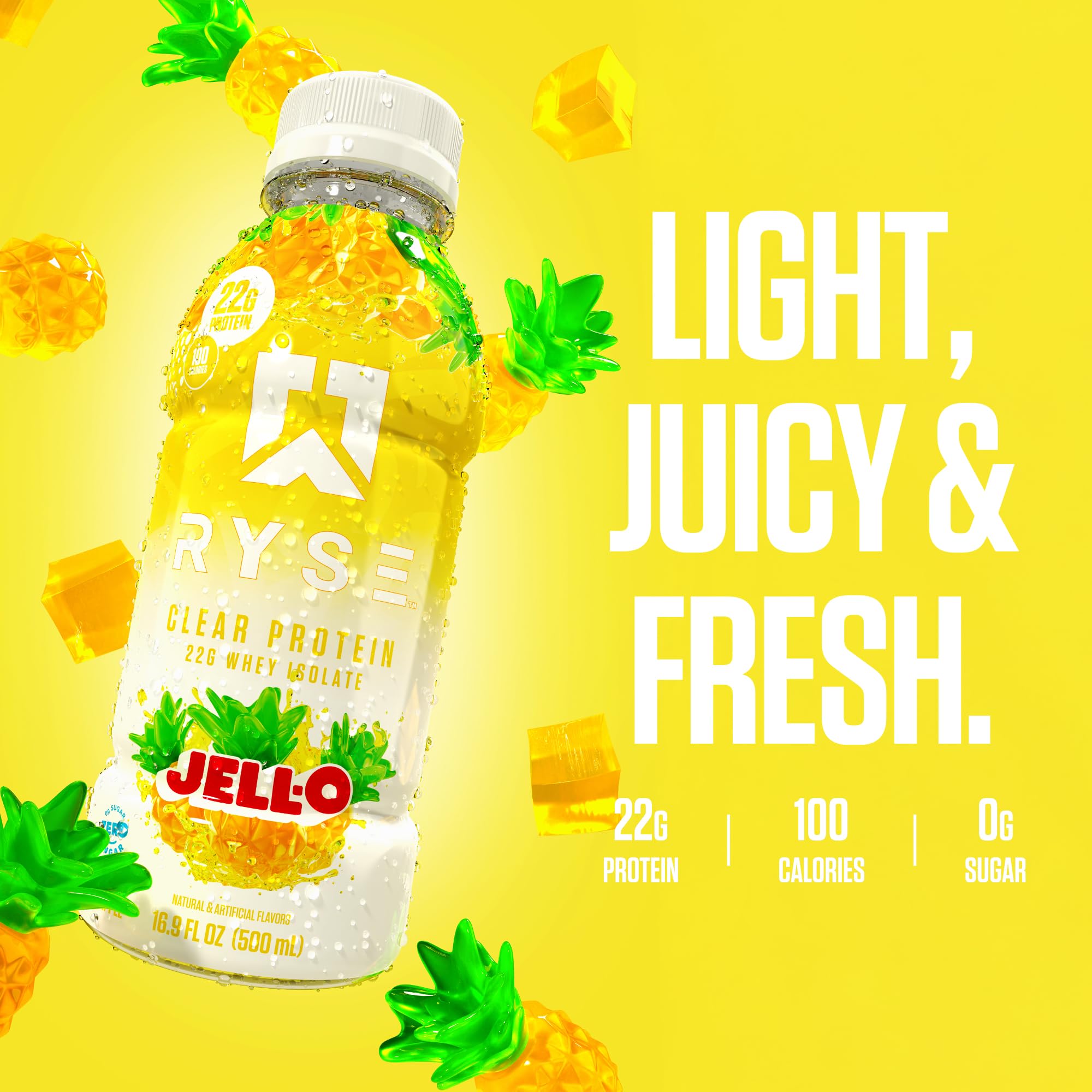 Emballage pratique de RYSE Clear Protein Drink Ananas Island pour voyages