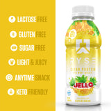 Ingrédients premium de RYSE Clear Protein Drink Ananas Island affichés clairement