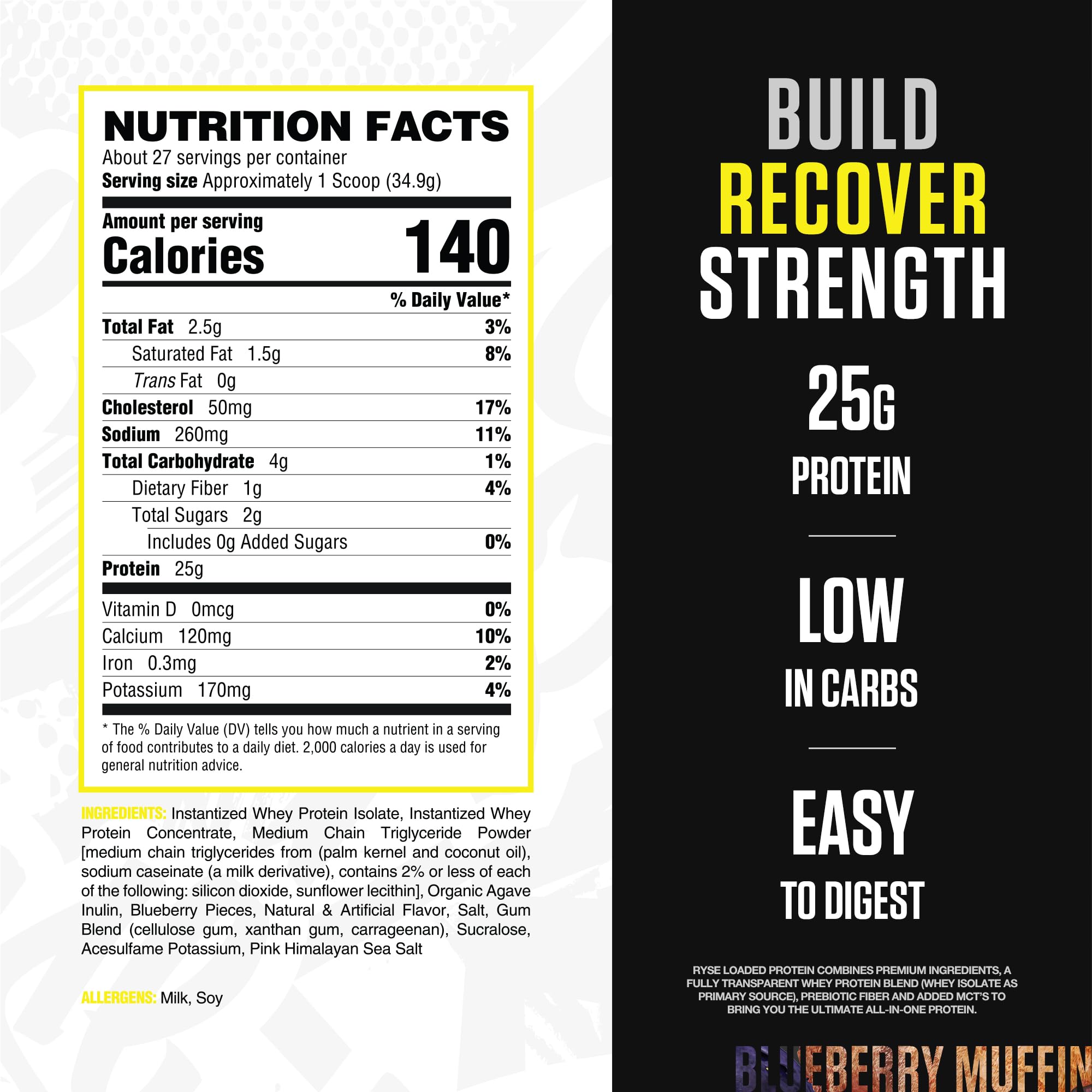 Doseur deRYSE Loaded Protein visible avec portions précises
