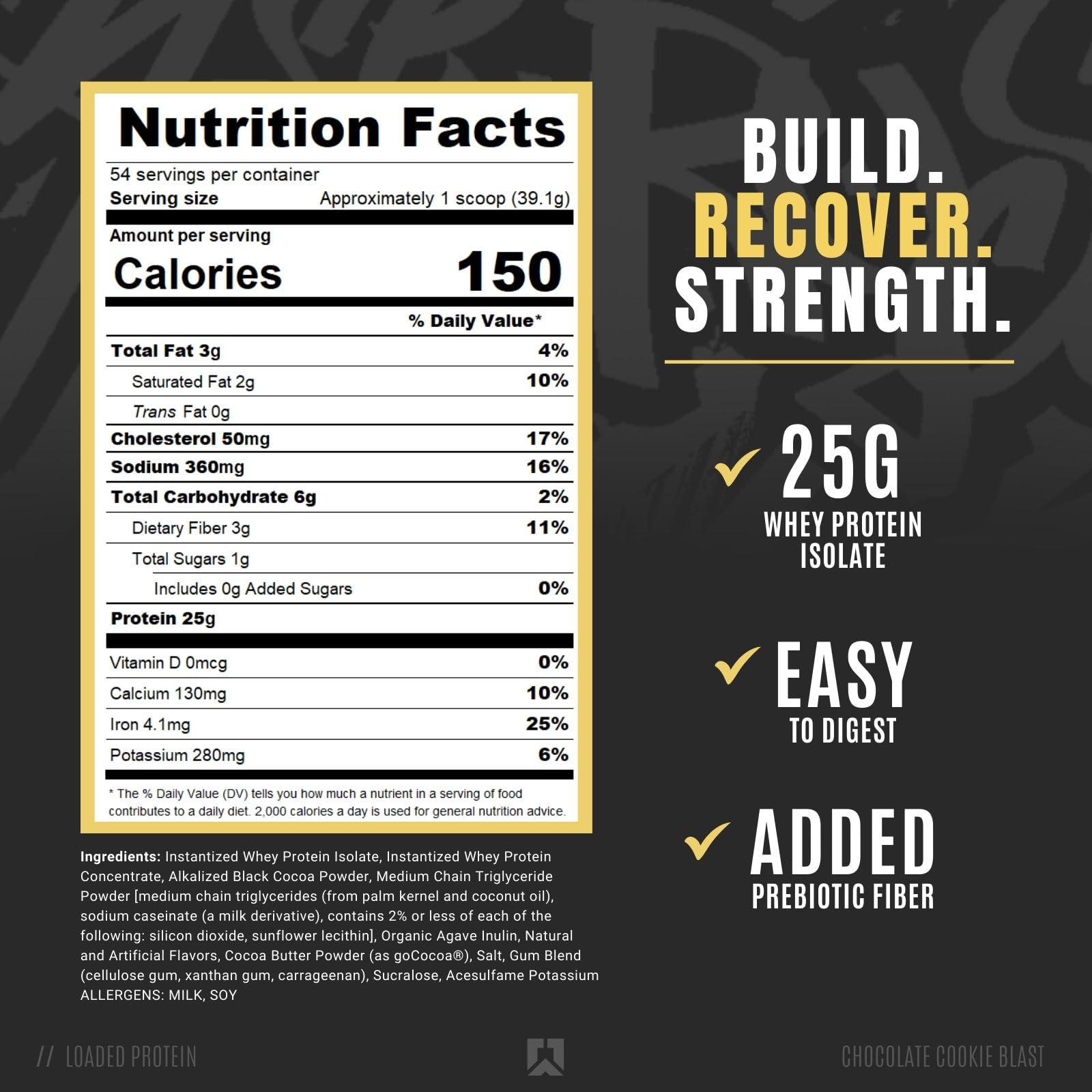 RYSE Loaded Protein – shaker avec poudre, préparation rapide après séance.