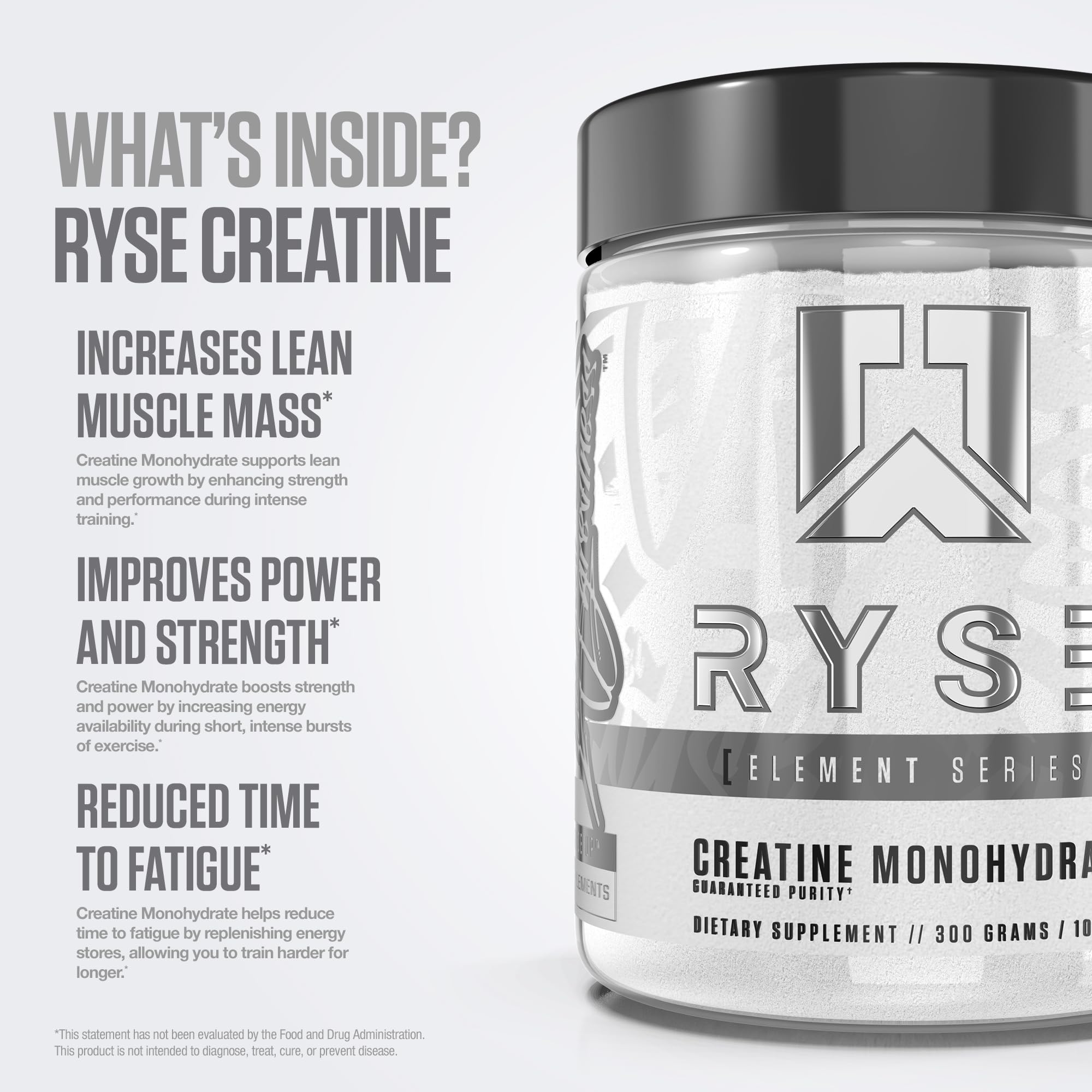 Poudre non aromatisée de RYSE Up, pure et facile à incorporer