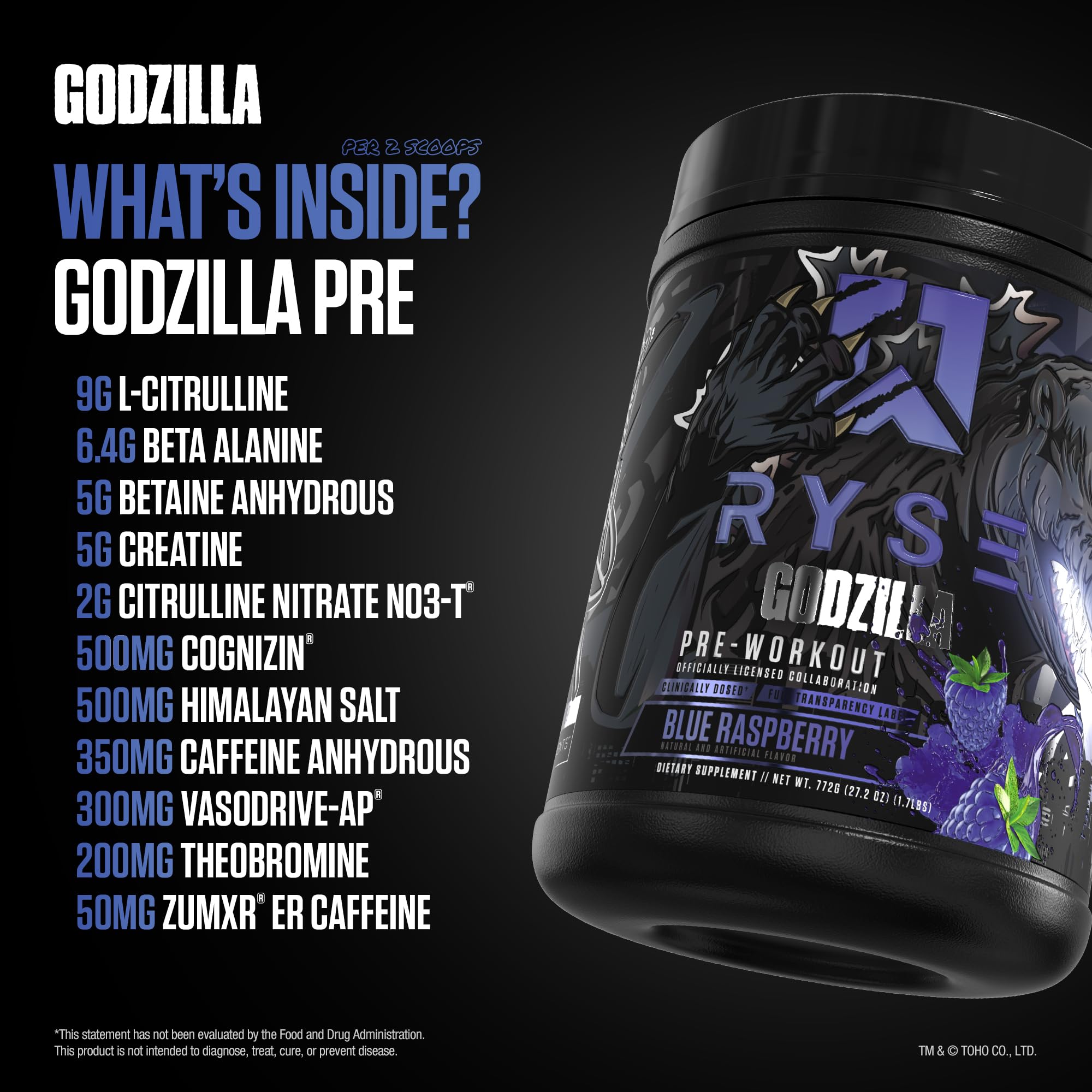RYSE Godzilla X Noel Deyzel bouchon-doseur bleu-framboise pratique de mesurage