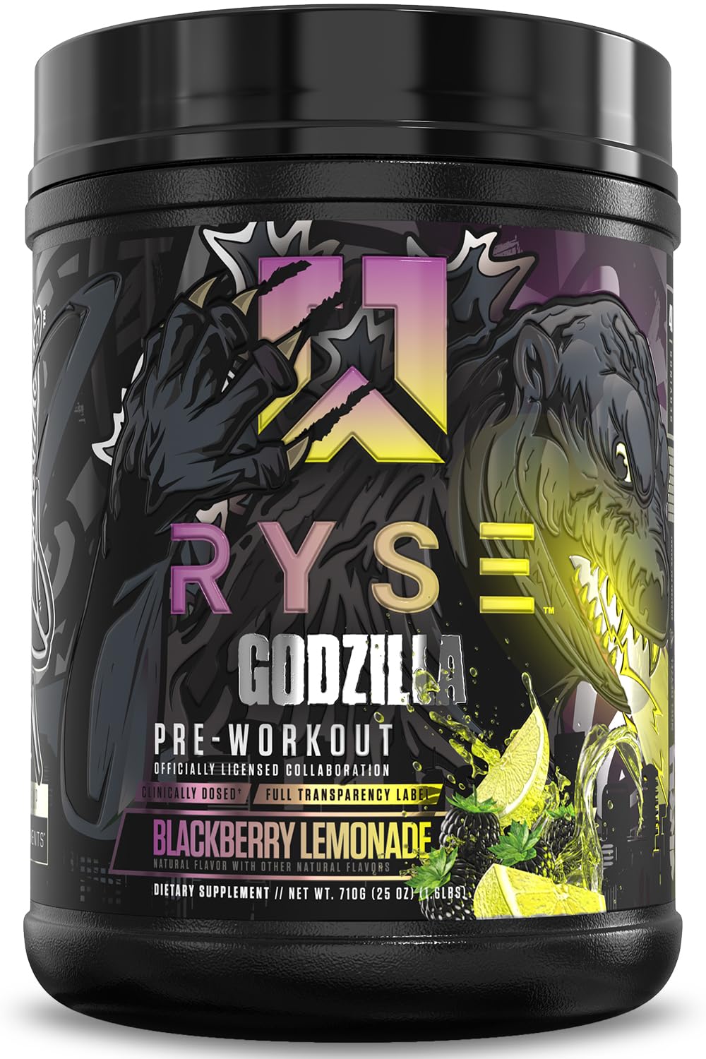 RYSE Godzilla Noel Deyzel, bouteille pré-workout prête pour l'énergie instantanée.