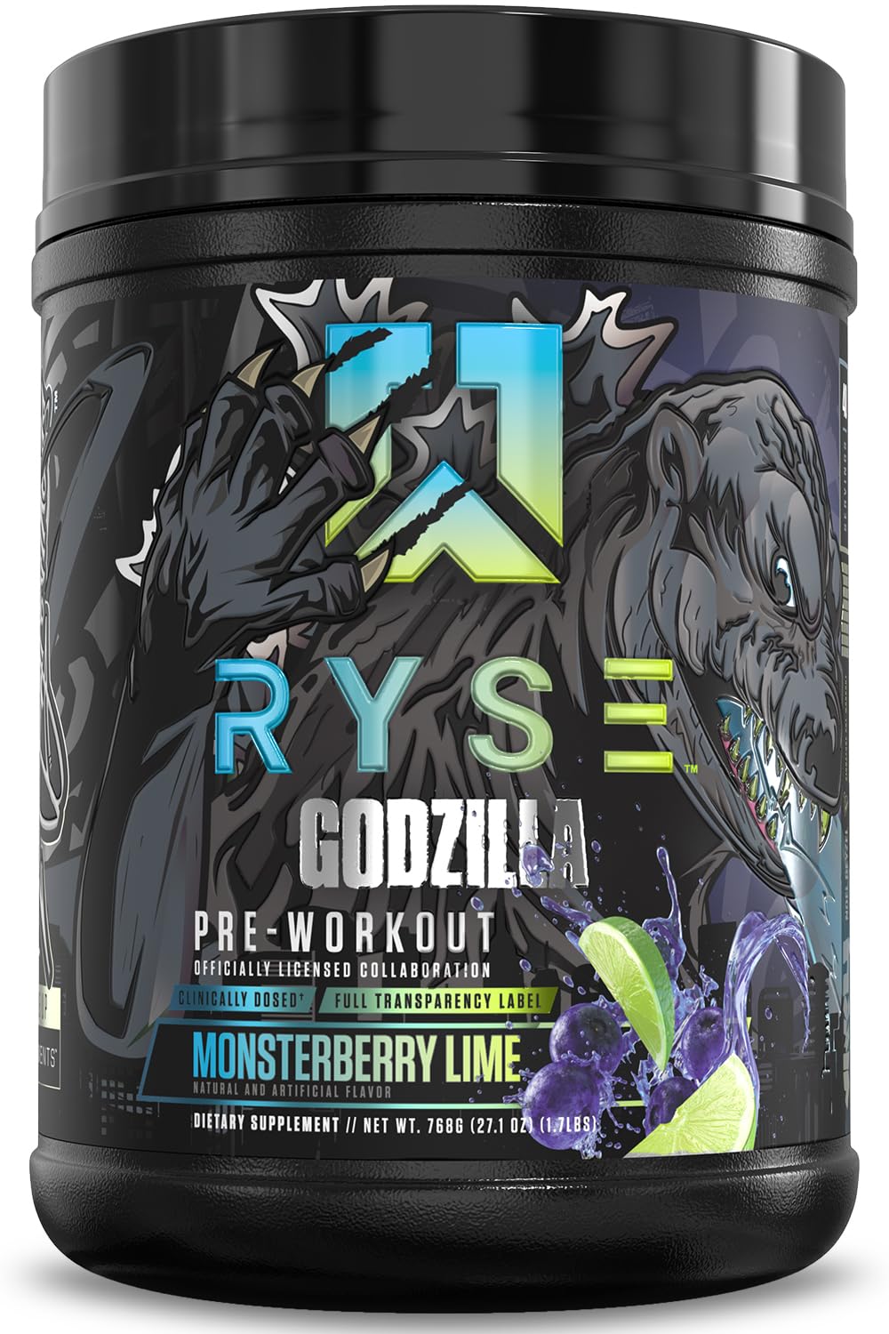 RYSE Godzilla X Noel Deyzel bouteille Monsterberry Lime prête pour entrainement intense