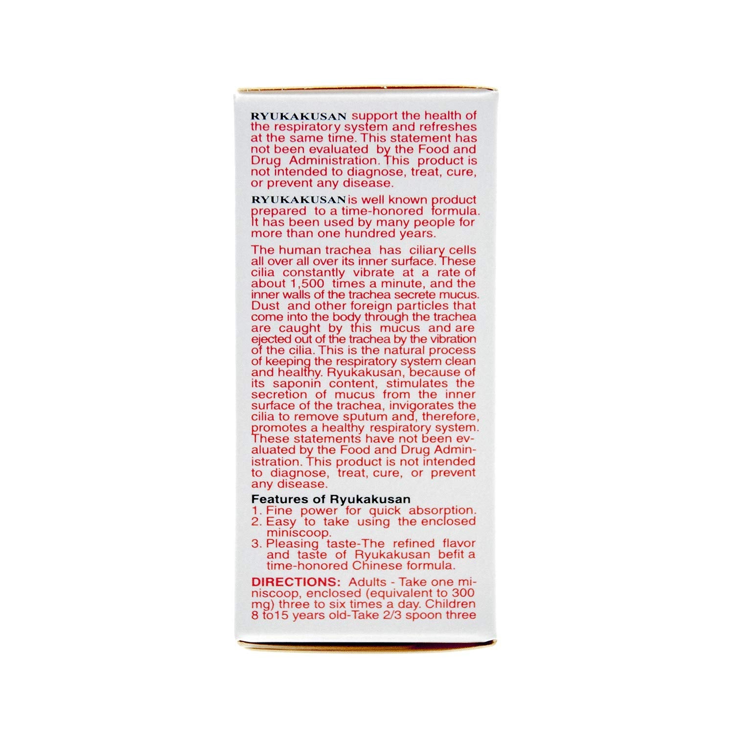 Ryukakusan Poudre base de plantes – dose: mesure simple pour une administration rapide.