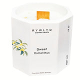 Bougie RYWLYQ Osmanthus, cire de soja, céramique octogonale, ambiance apaisante